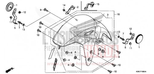 FRONT FENDER MSX125G de 2016